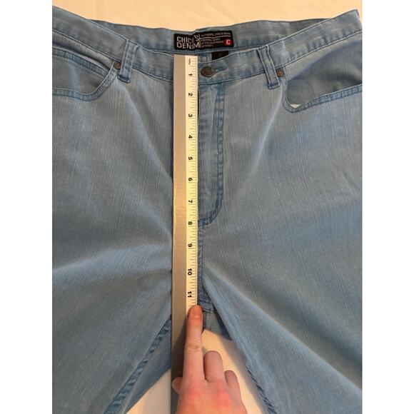 Chico's Coastal Light Blue Wide Leg Cropped Stretch Denim Jeans Size 3(XL/16) - Picture 6 of 8